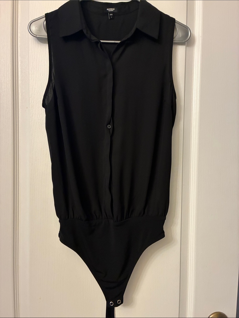 Express Black Sleeveless Button-Front Bodysuit for Kids